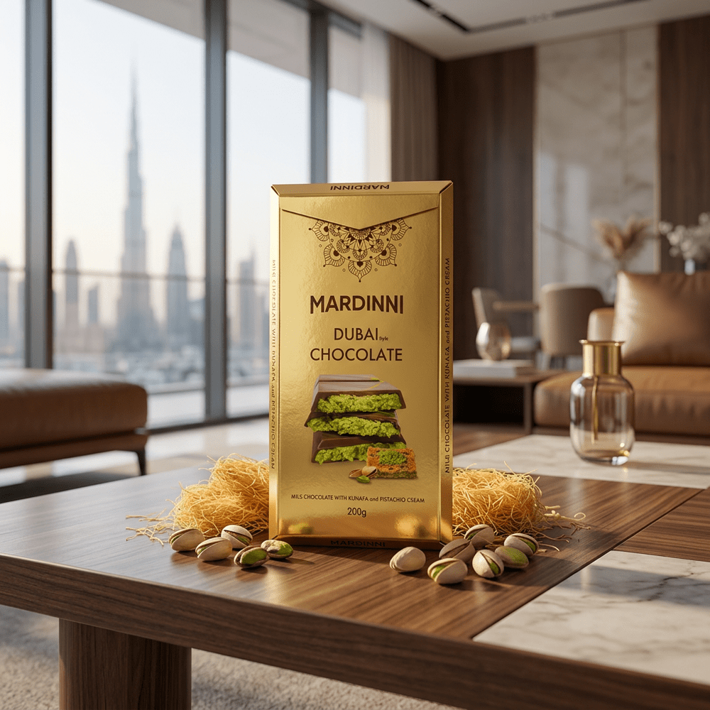Mardinni Dubai Chocolate With Kunafa & Pistachio Cream Big