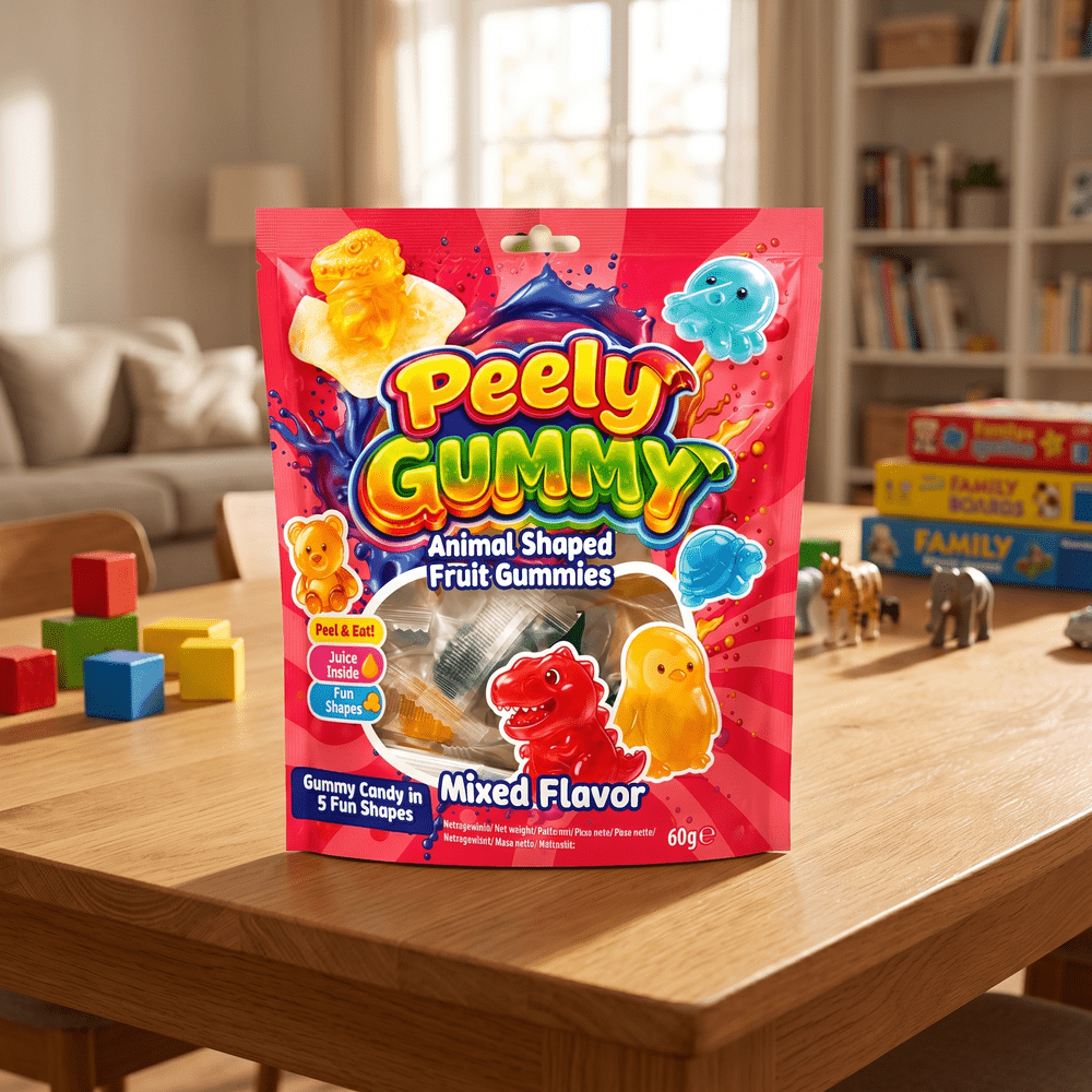 Peely Gummy Animal Shaped Fruit Gummies Mixed Flavor