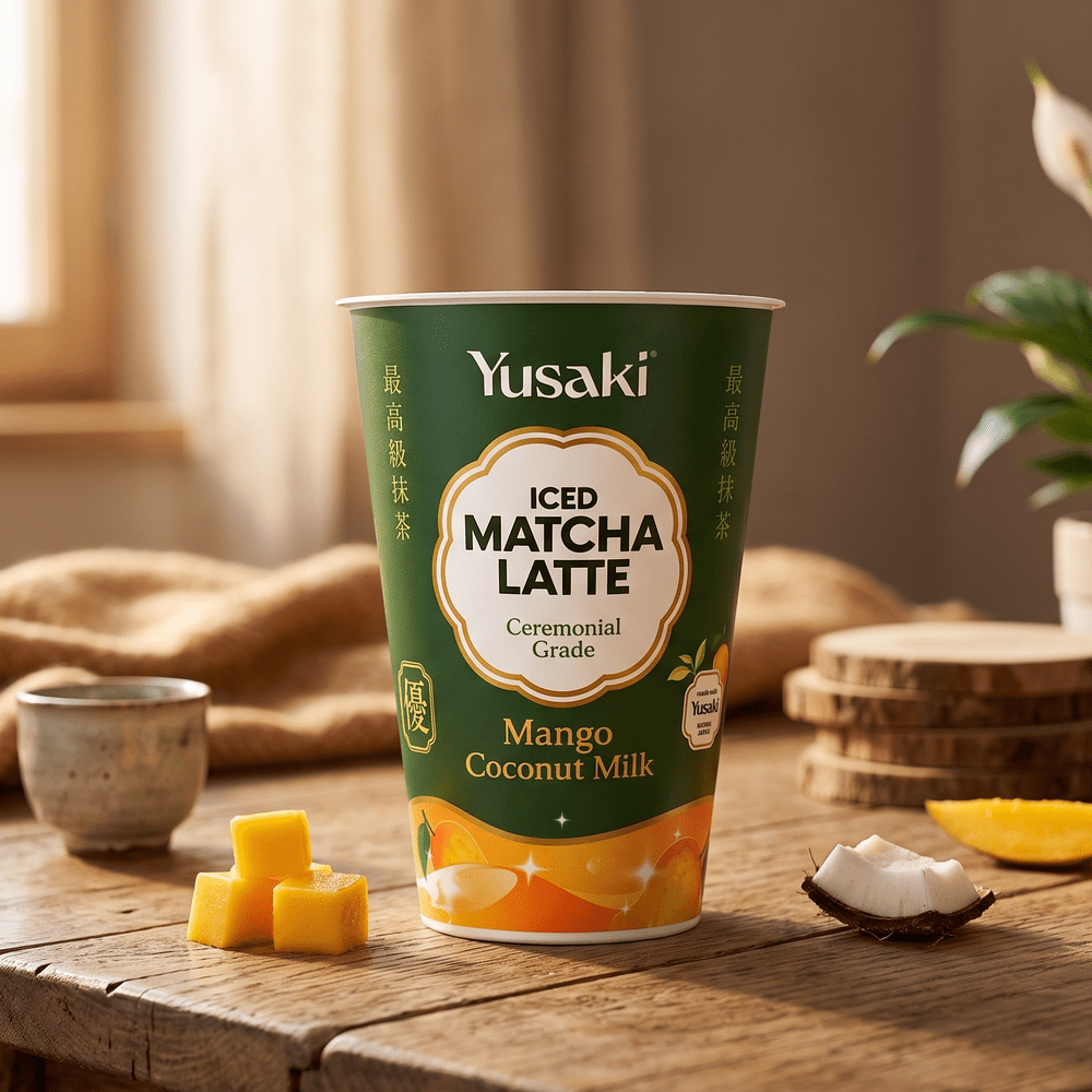 Yusaki Iced Matcha Latte Mango Coconut Milk