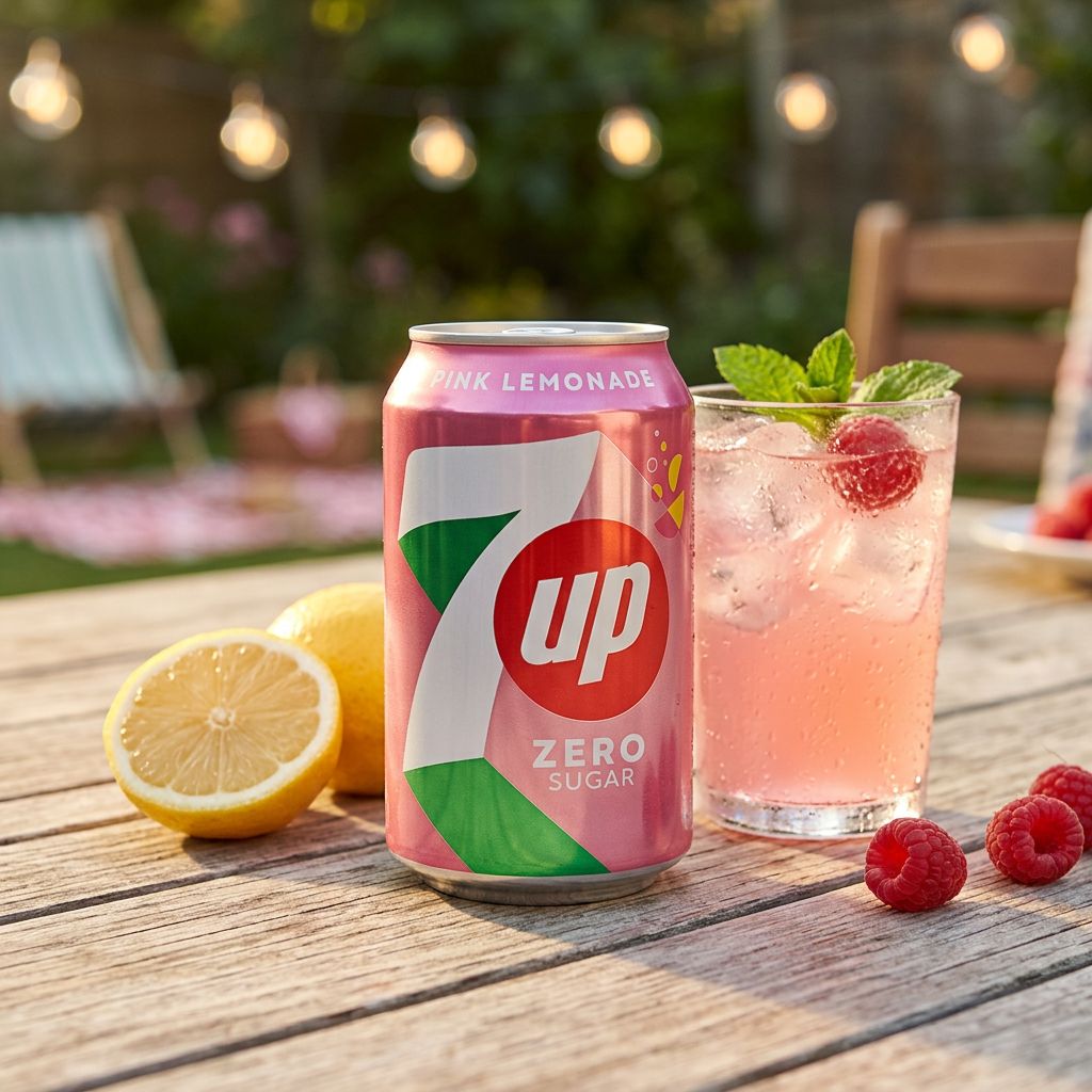 7 Up Zero Sugar Pink Lemonade en canette 355ml, importé des États-Unis, disponible sur My American Shop