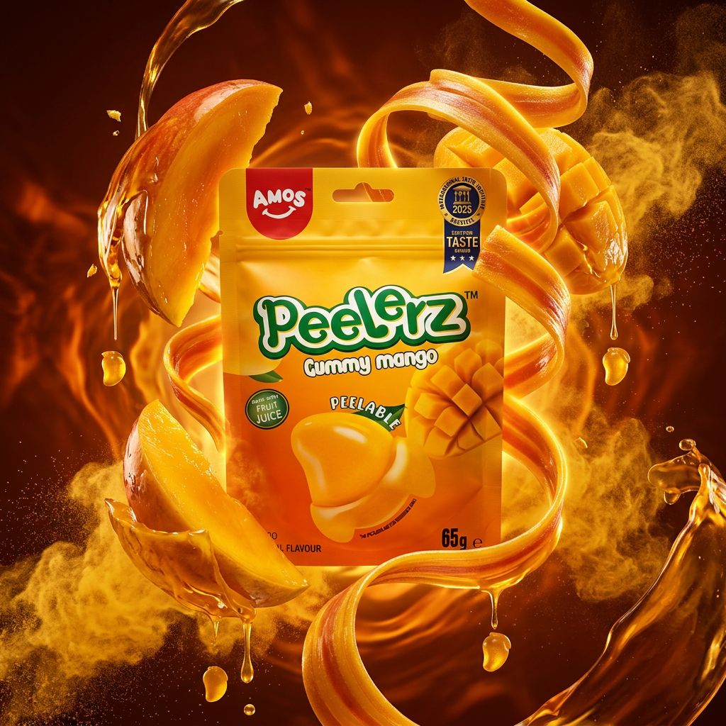 Amos Peelerz Gummy Mango, bonbons gélifis mangue tropicale à peler, importés USA, disponible sur My American Shop