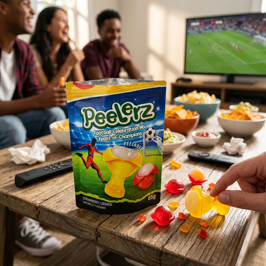 Amos Peelerz Gummy World Cup Strawberry Orange