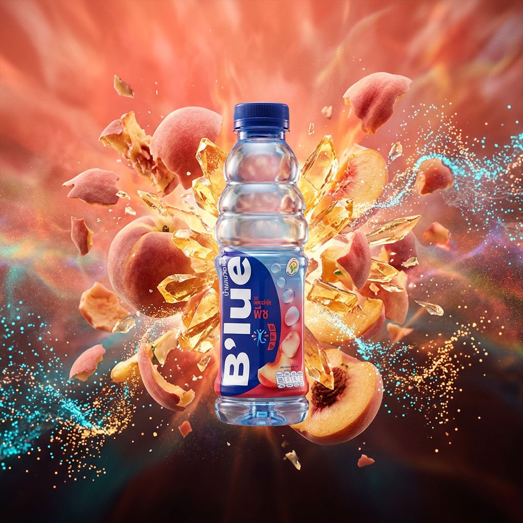 B'lue Vitamin Drinks saveur Pêche, eau vitaminée américaine importée des USA, disponible sur My American Shop