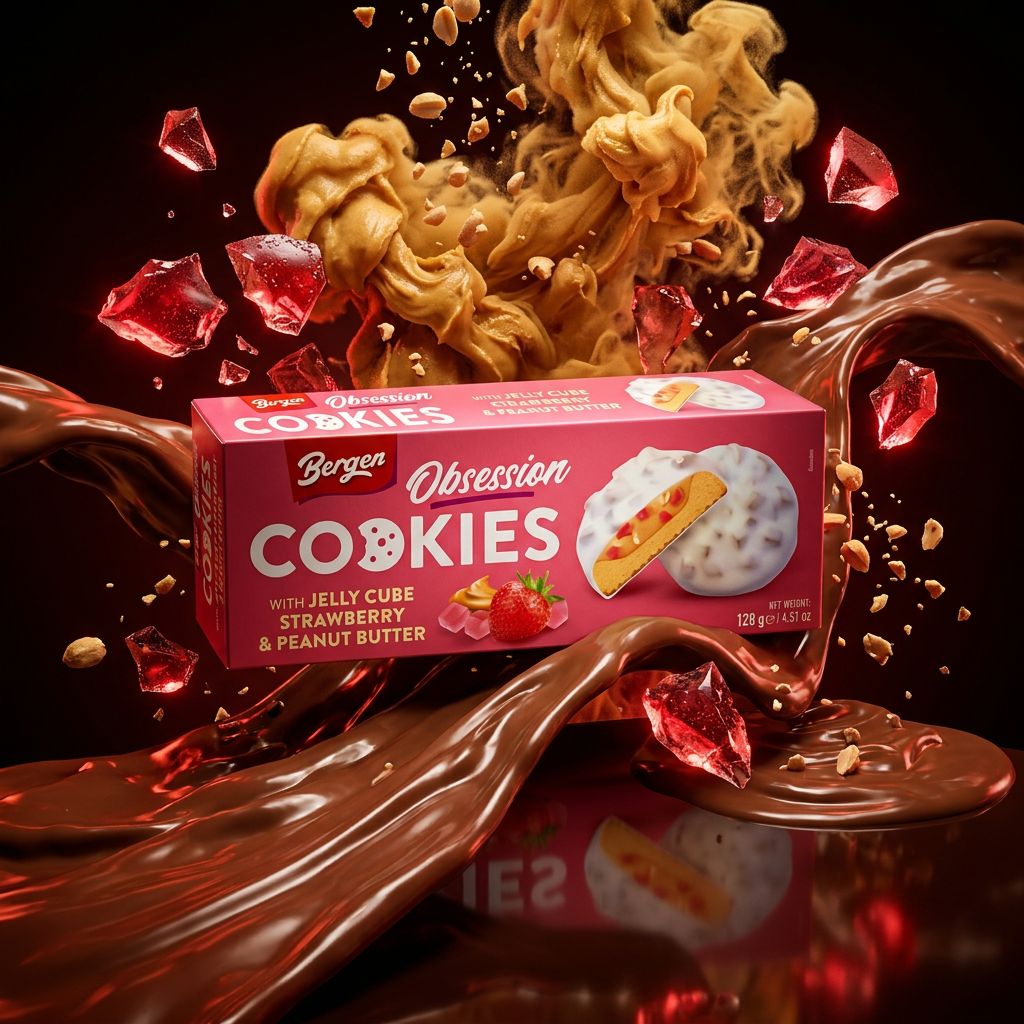 Bergen Cookies Jelly Cube Strawberry & Peanut Butter
