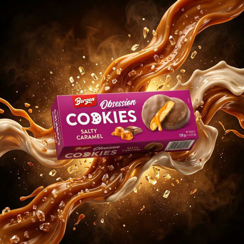 Bergen Obsession Cookies Caramel Salé, biscuit premium importé, disponible sur My American Shop