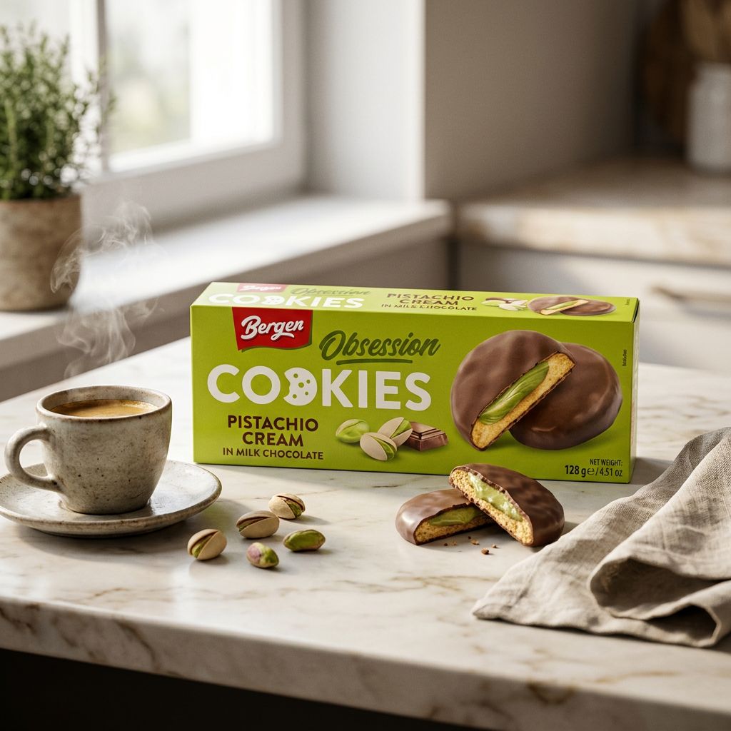 Bergen Pistachio Cream Milk Chocolate Cookie