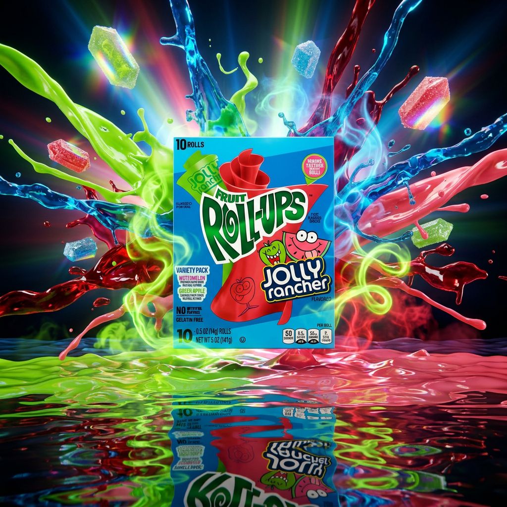 Betty Crocker Fruit Roll-Ups Jolly Rancher, rouleau de fruit fruité acidulé, importé des USA, disponible sur My American Shop