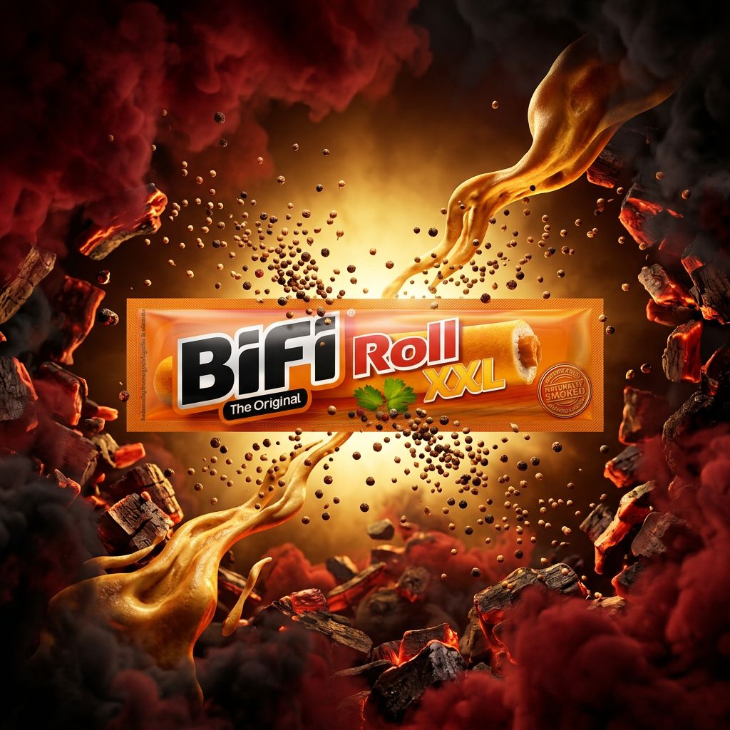 Bifi Original Roll XXL, saucisse fumée en pâte briochée format XXL, snack carné, disponible sur My American Shop