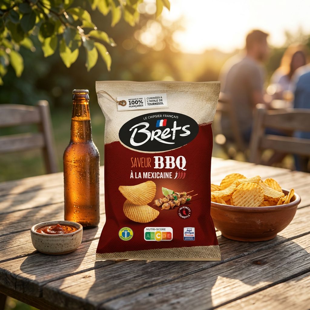 Chips Bret's BBQ à la Mexicaine saveur chipotle, format sachet, origine France, disponible sur My American Shop