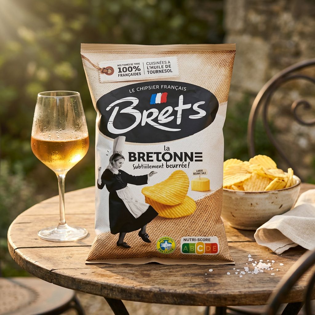 Chips Brets Flavour Salted Butter au beurre salé de Guérande, sachet français du Tarn, disponible sur My American Shop