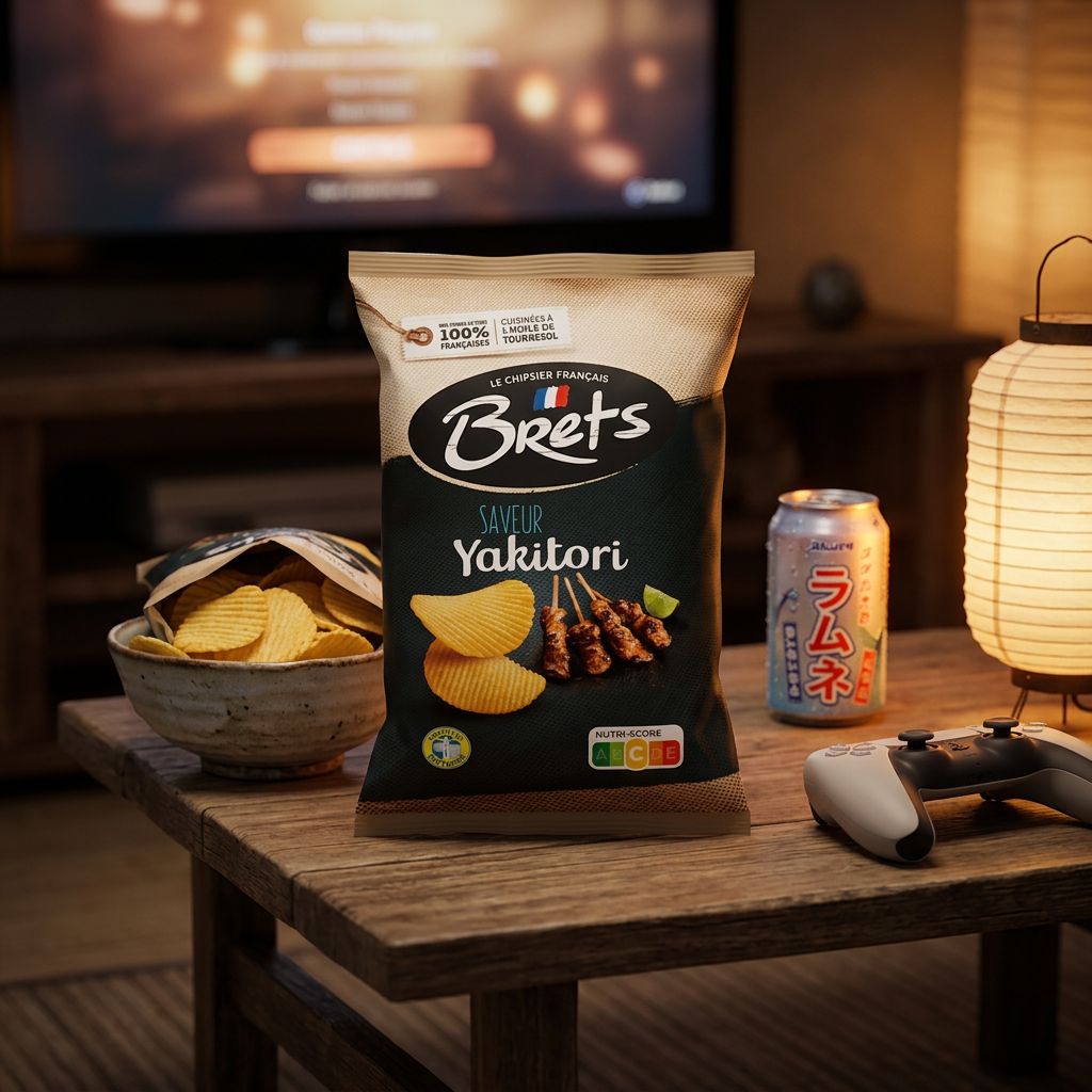 Chips Brets Flavour Yakitori, saveur soja grillé, snack français importé, disponible sur My American Shop