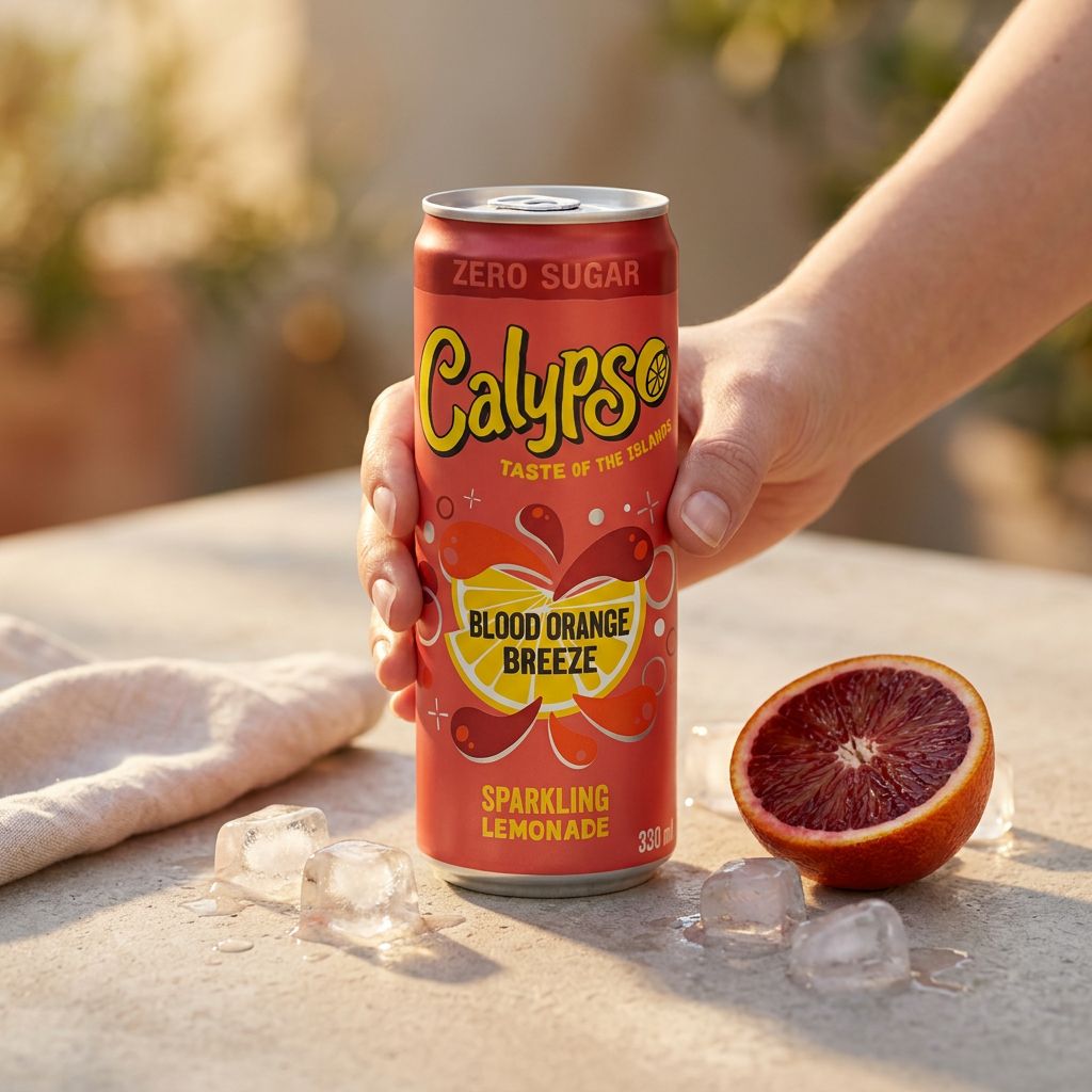 Calypso Sparkling Lemonade Blood Orange Breeze Zero Sugar, limonade pétillante américaine sans sucre, disponible sur My American Shop