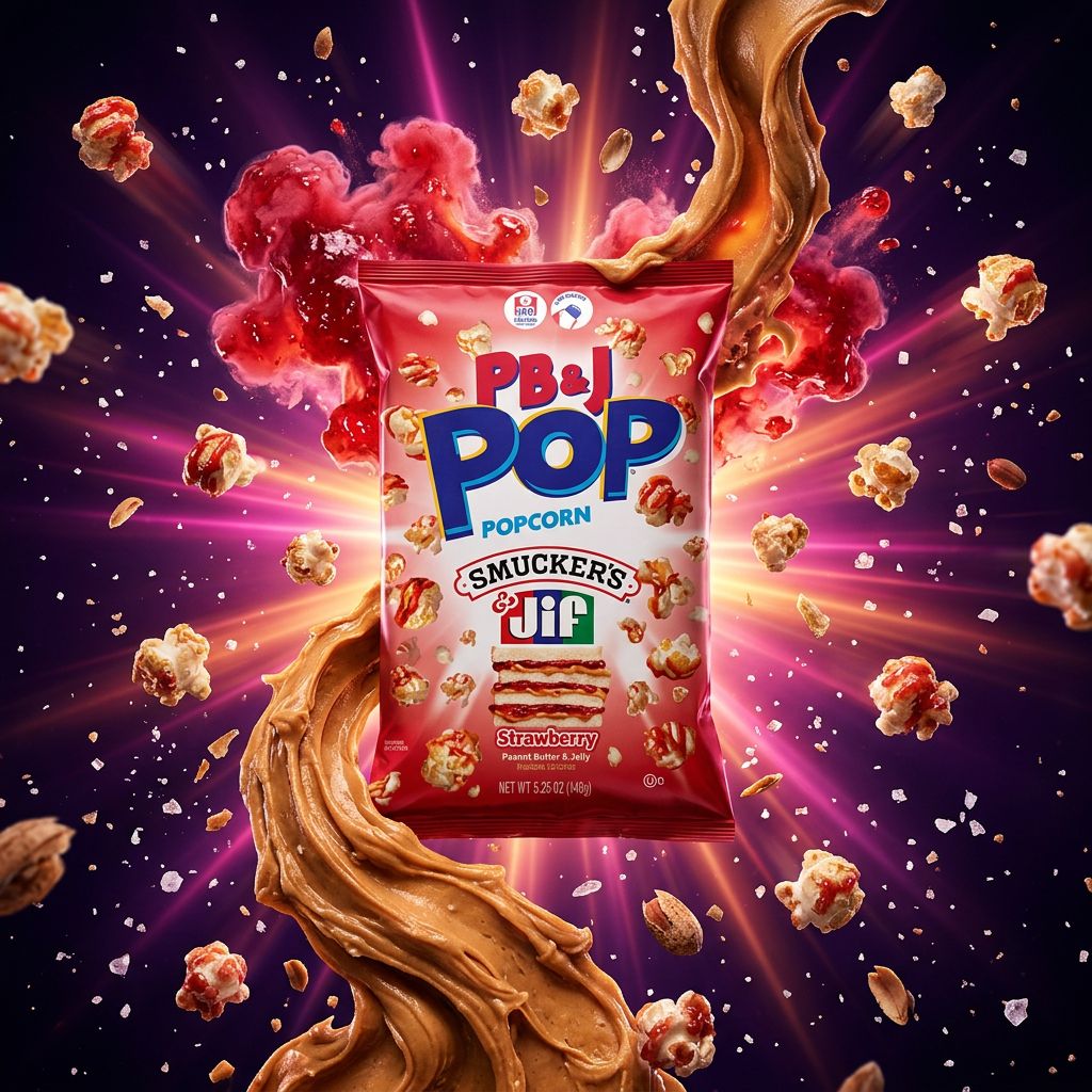 Candy Pop Popcorn Peanut Butter & Jelly Strawberry