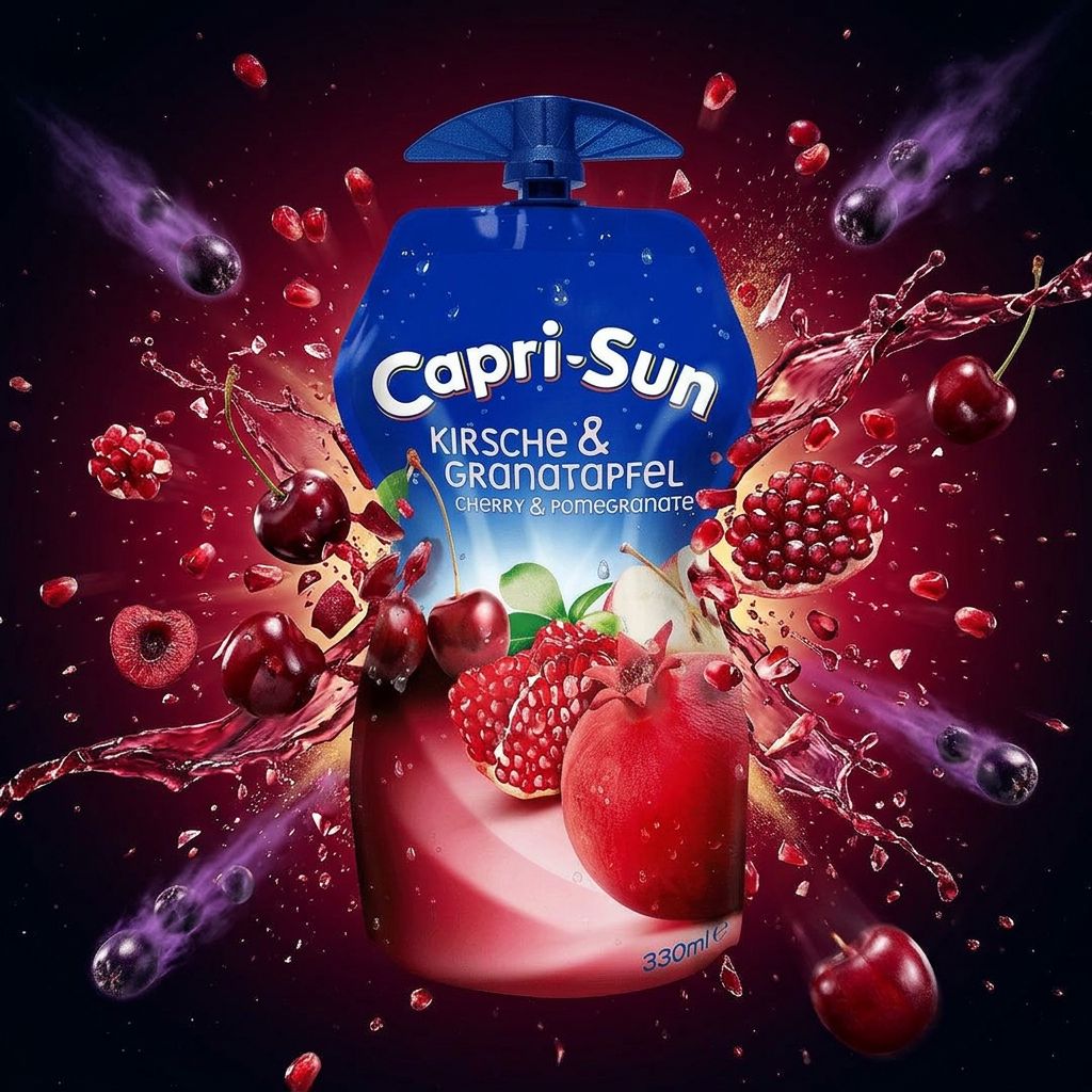 Capri Sun Cherry Pomegranate, poche individuelle jus cerise grenade importée, disponible sur My American Shop
