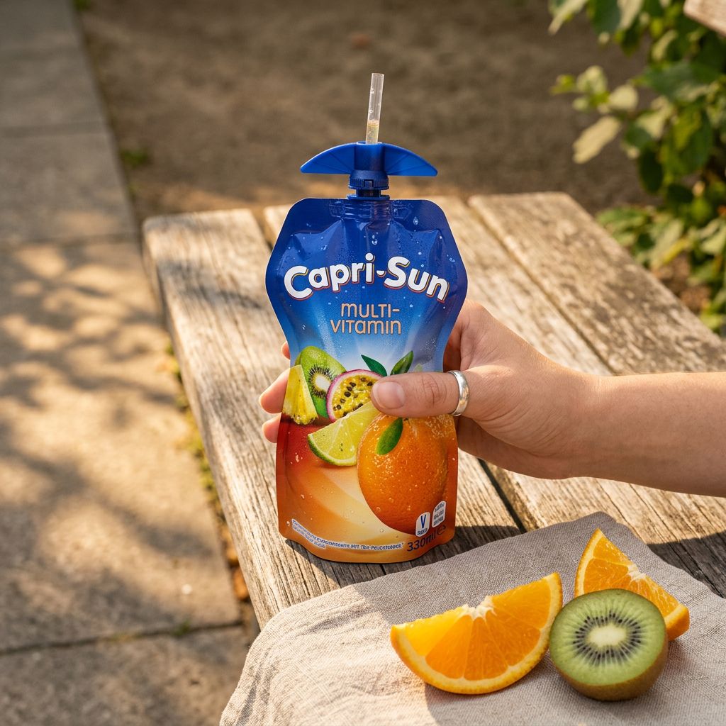 Capri Sun Multi-Vitamin, poche souple aux fruits tropicaux enrichie en vitamines, disponible sur My American Shop