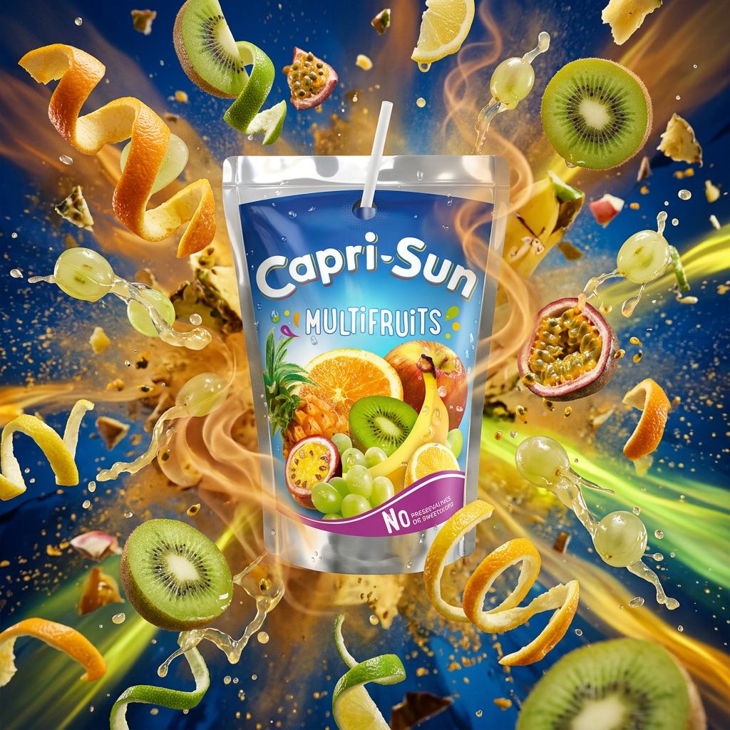 Capri Sun Multifruits, poche 200ml aux 8 fruits sans colorants, importée, disponible sur My American Shop