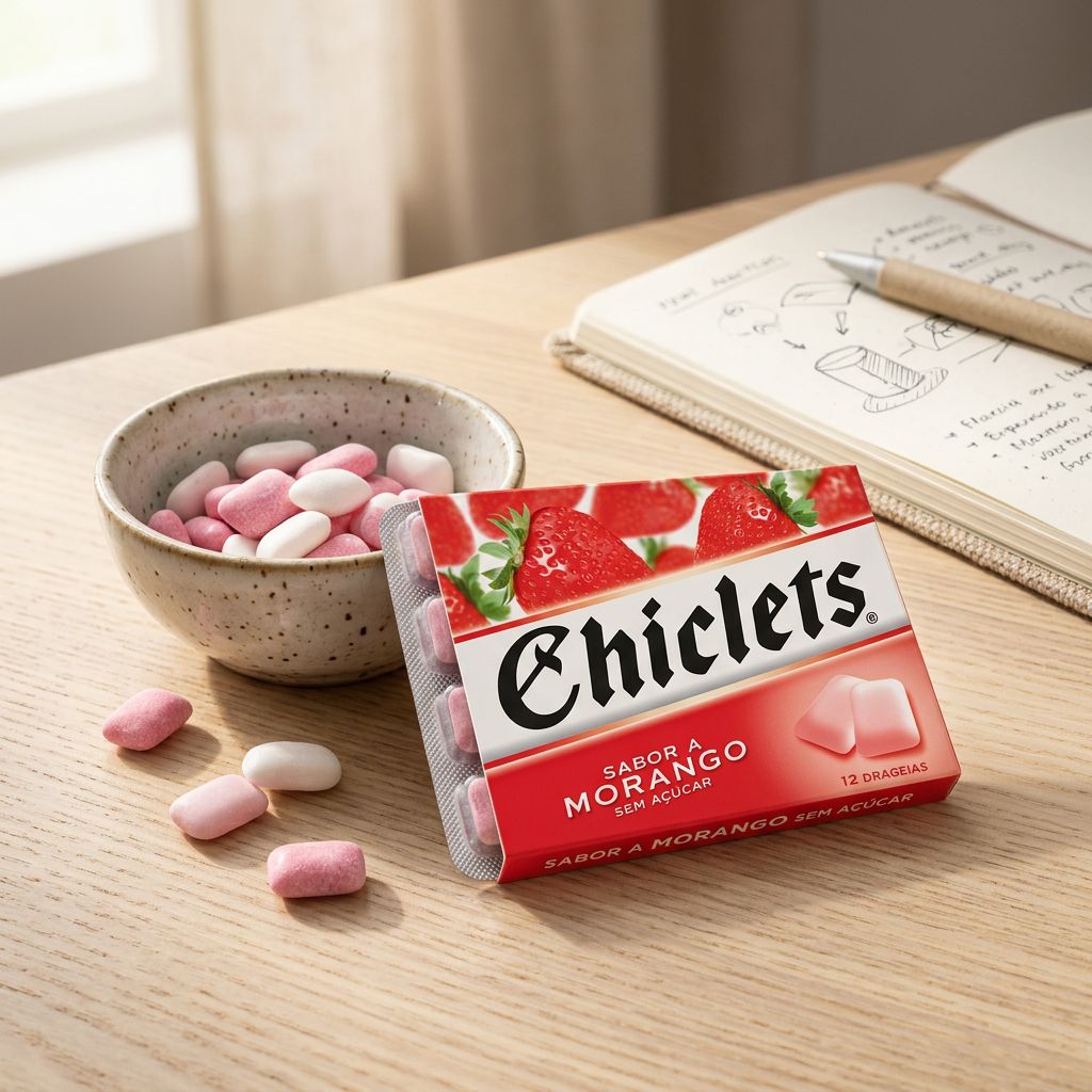 Chiclets Strawberry, chewing-gum enrobé saveur fraise en pastilles, importé des États-Unis, disponible sur My American Shop