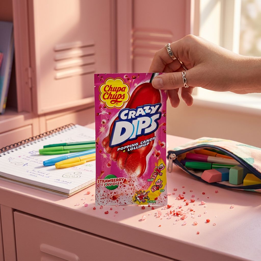 Chupa Chups Popping Candy & Lollipop Strawberry