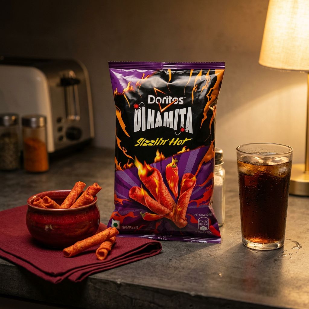 Doritos Dinamita Sizzlin' Hot, rouleaux de maïs épicés format américain, disponible sur My American Shop