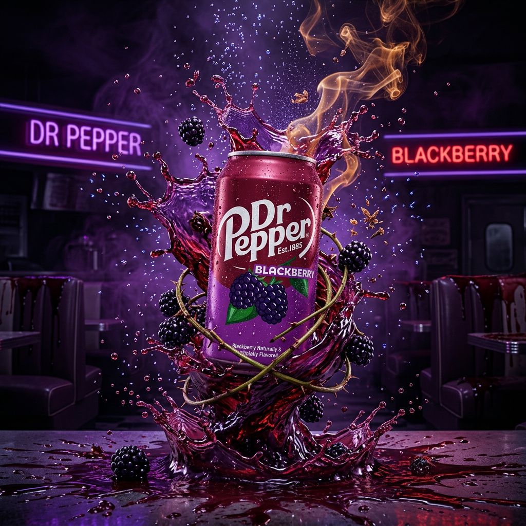 Dr Pepper Blackberry, canette importée des États-Unis, saveur mûre, disponible sur My American Shop