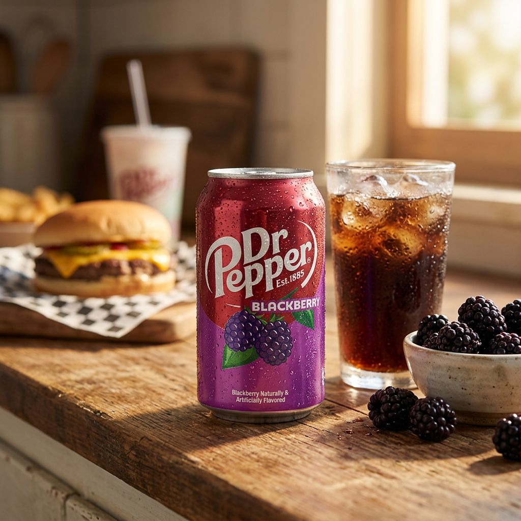 Dr Pepper Blackberry, canette importée des États-Unis, saveur mûre, disponible sur My American Shop