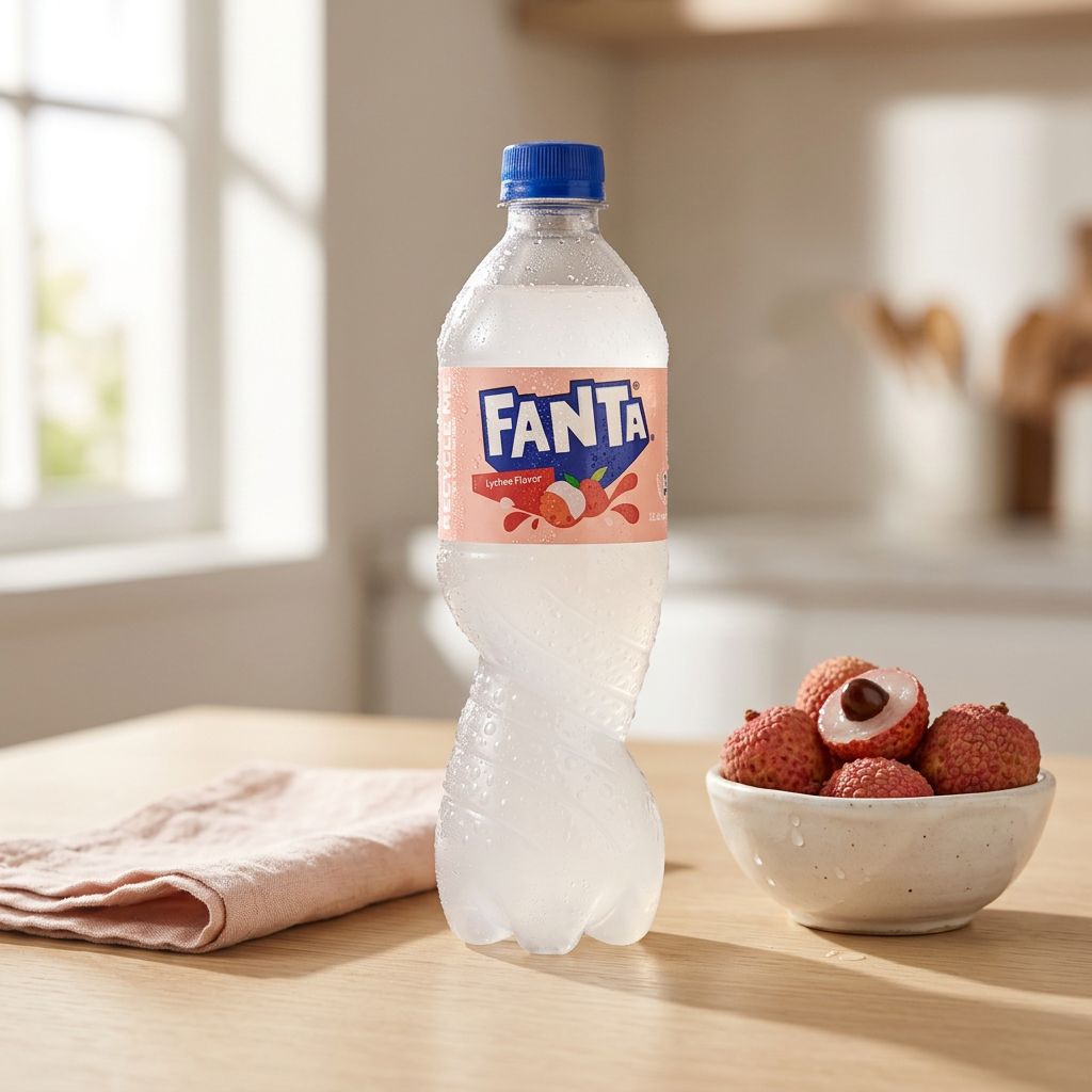 Fanta Bottle China Lychee, soda gazeux saveur litchi édition exclusive Chine, disponible sur My American Shop