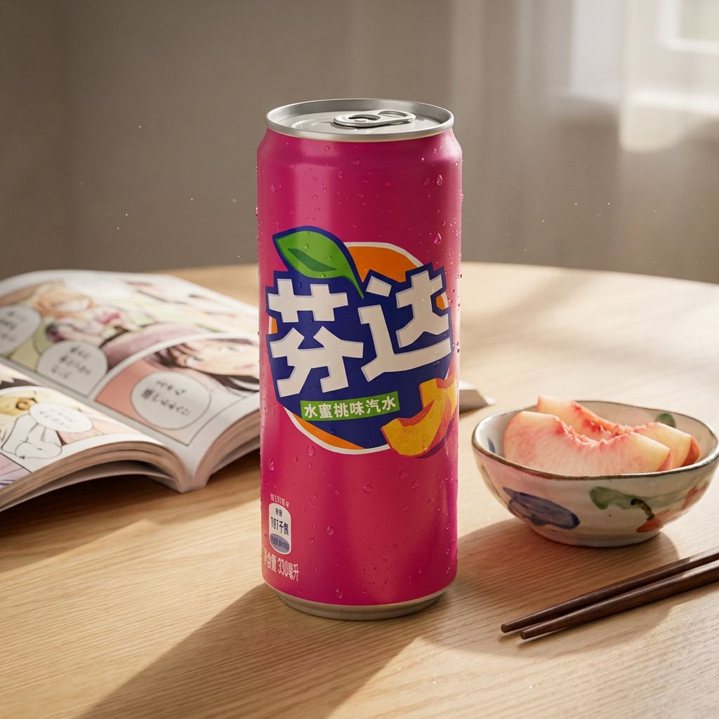 Fanta China Peach, soda pêche édition exclusive import Chine, disponible sur My American Shop
