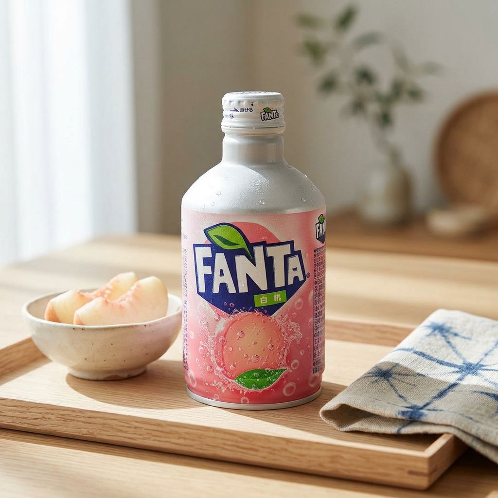 Fanta Japan White Peach mini, soda japonais saveur pêche blanche, format mini importé du Japon, disponible sur My American Shop