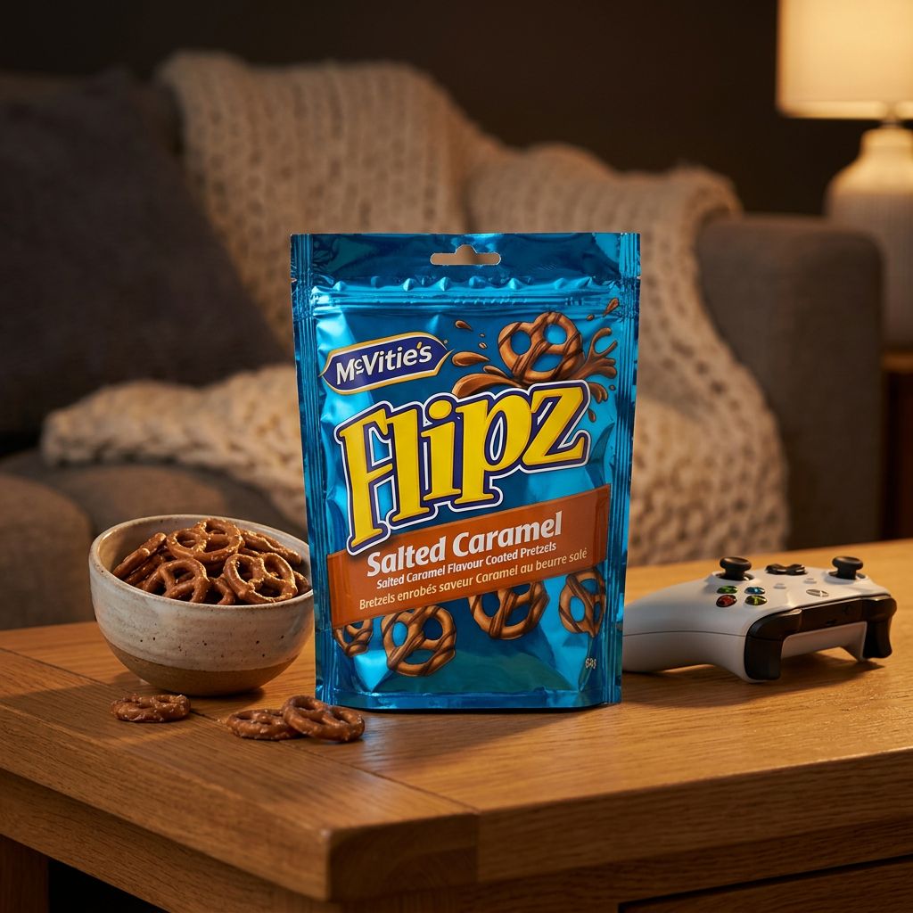 Flipz Salted Caramel, bretzels enrobés caramel salé, snack américain importé, disponible sur My American Shop