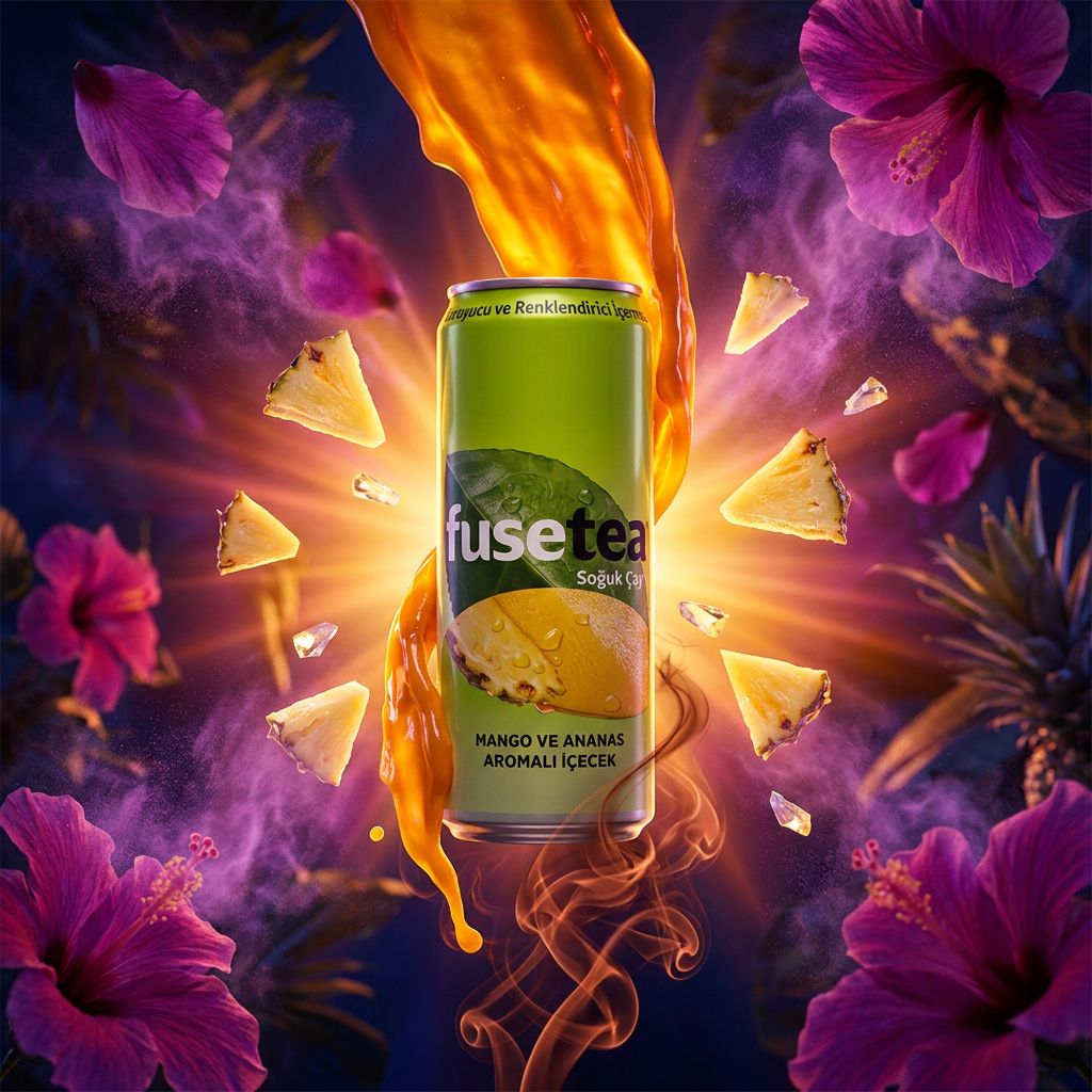 Fuze Tea Ice Tea Pineapple Mango, boisson américaine mangue-ananas en bouteille, disponible sur My American Shop
