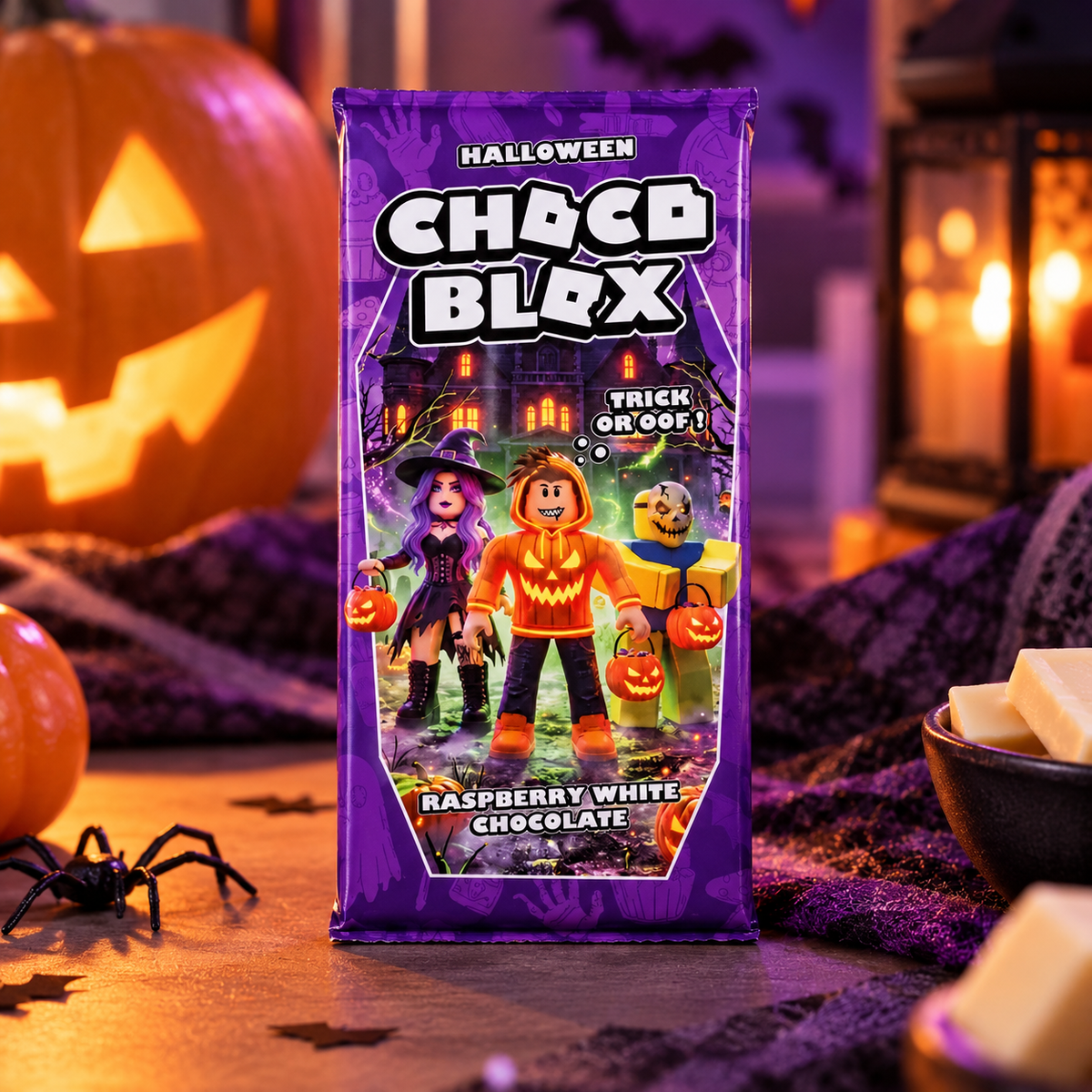 Choco Blox Halloween Raspberry White Chocolate