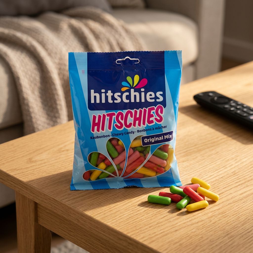 Hitschies Original Mix, bonbons tendres fruités allemands pomme fraise framboise pêche citron, disponible sur My American Shop