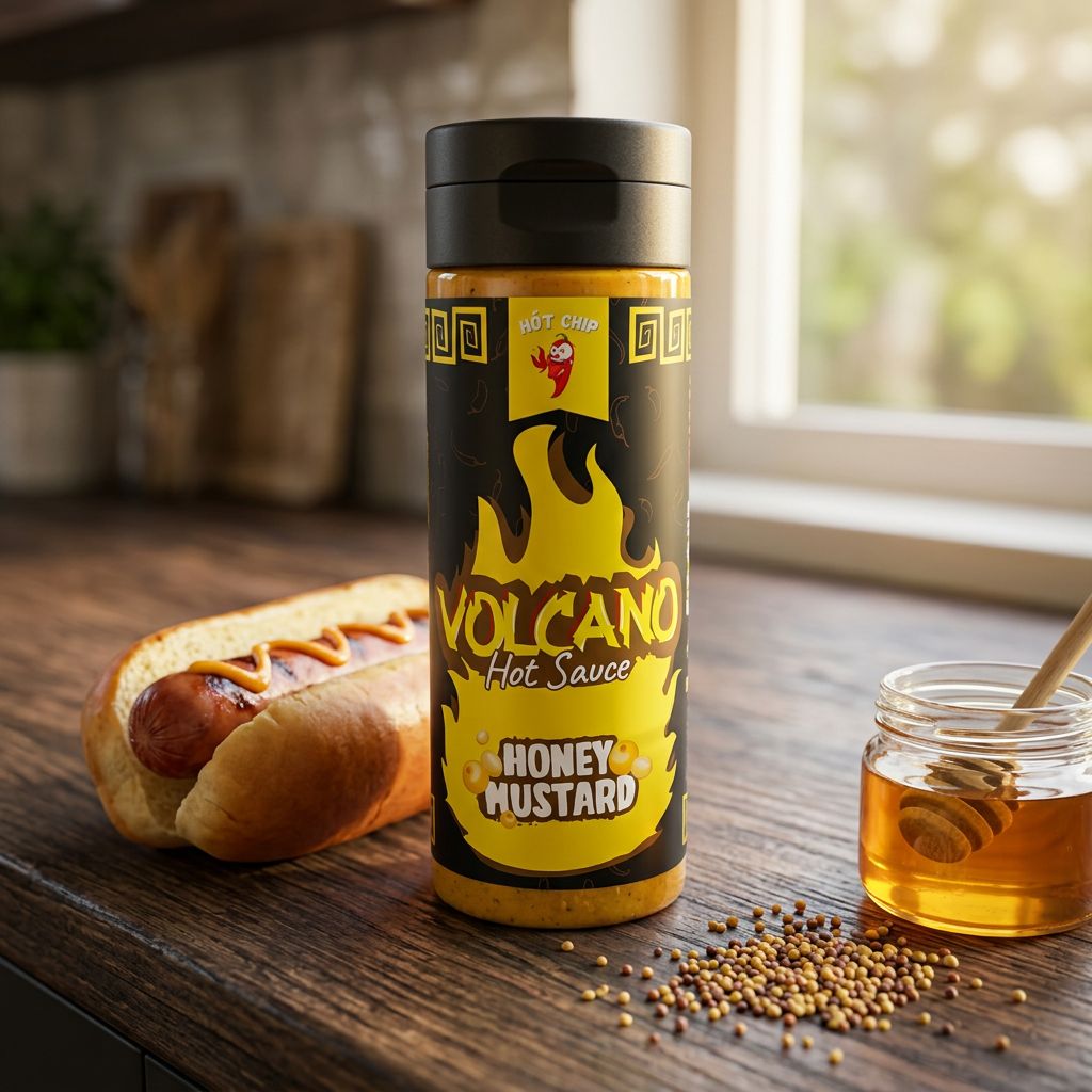 Hot Chip Volcano Chilli Mustard With Honey Hot Sauce