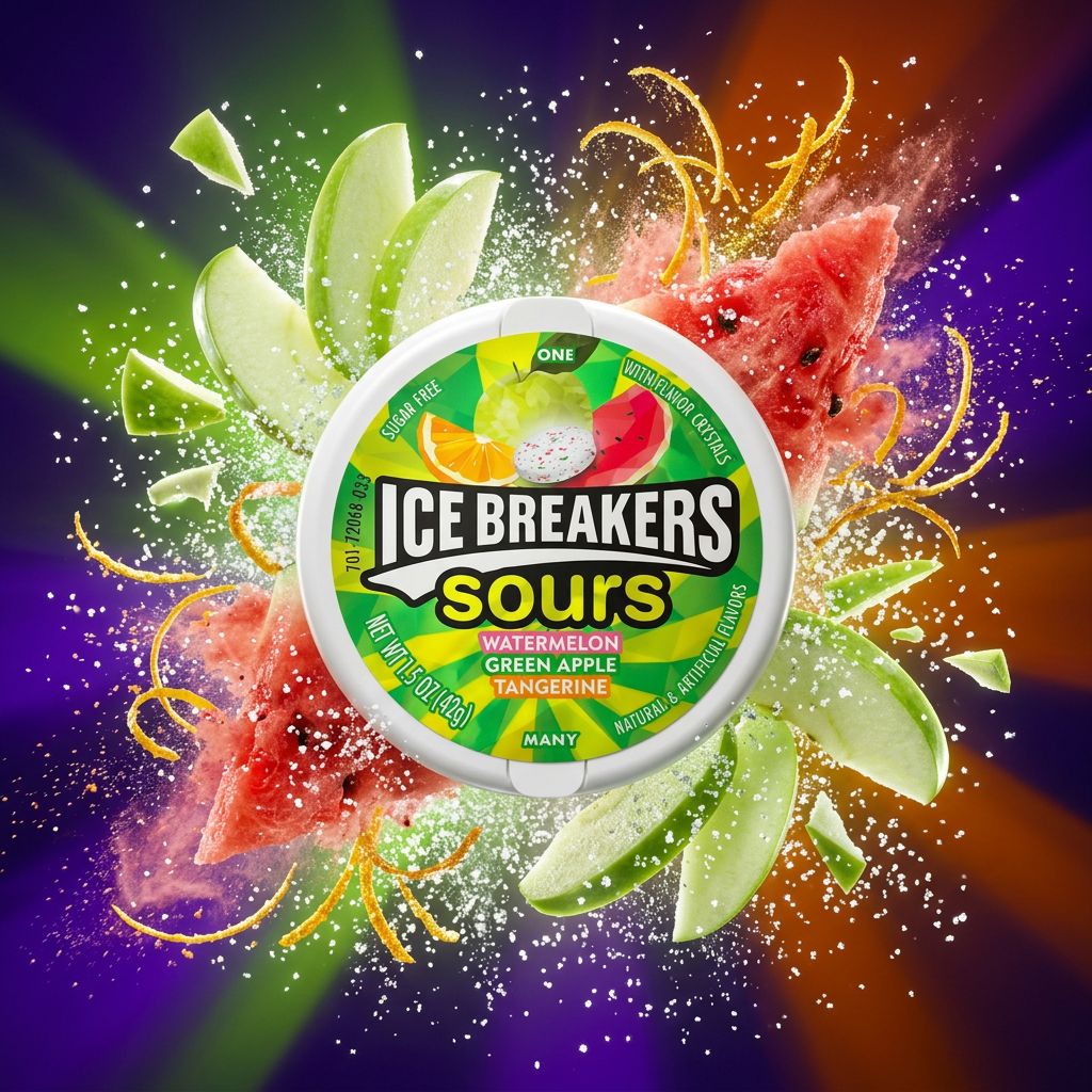 Ice Breakers Sours Watermelon Green Apple Tangerine