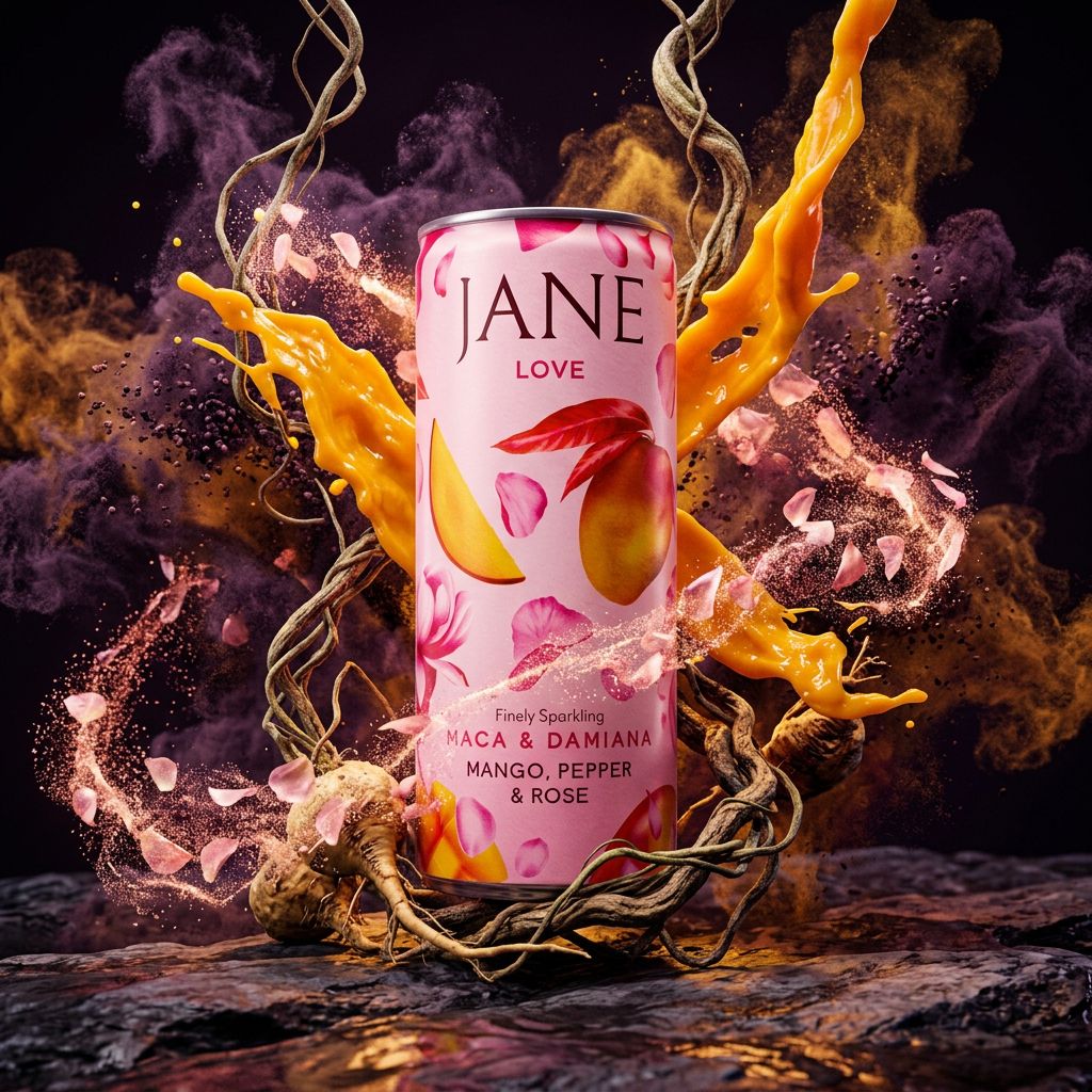 Jane Love Mango Pepper Rose, boisson fonctionnelle pétillante mangue poivre rose, disponible sur My American Shop