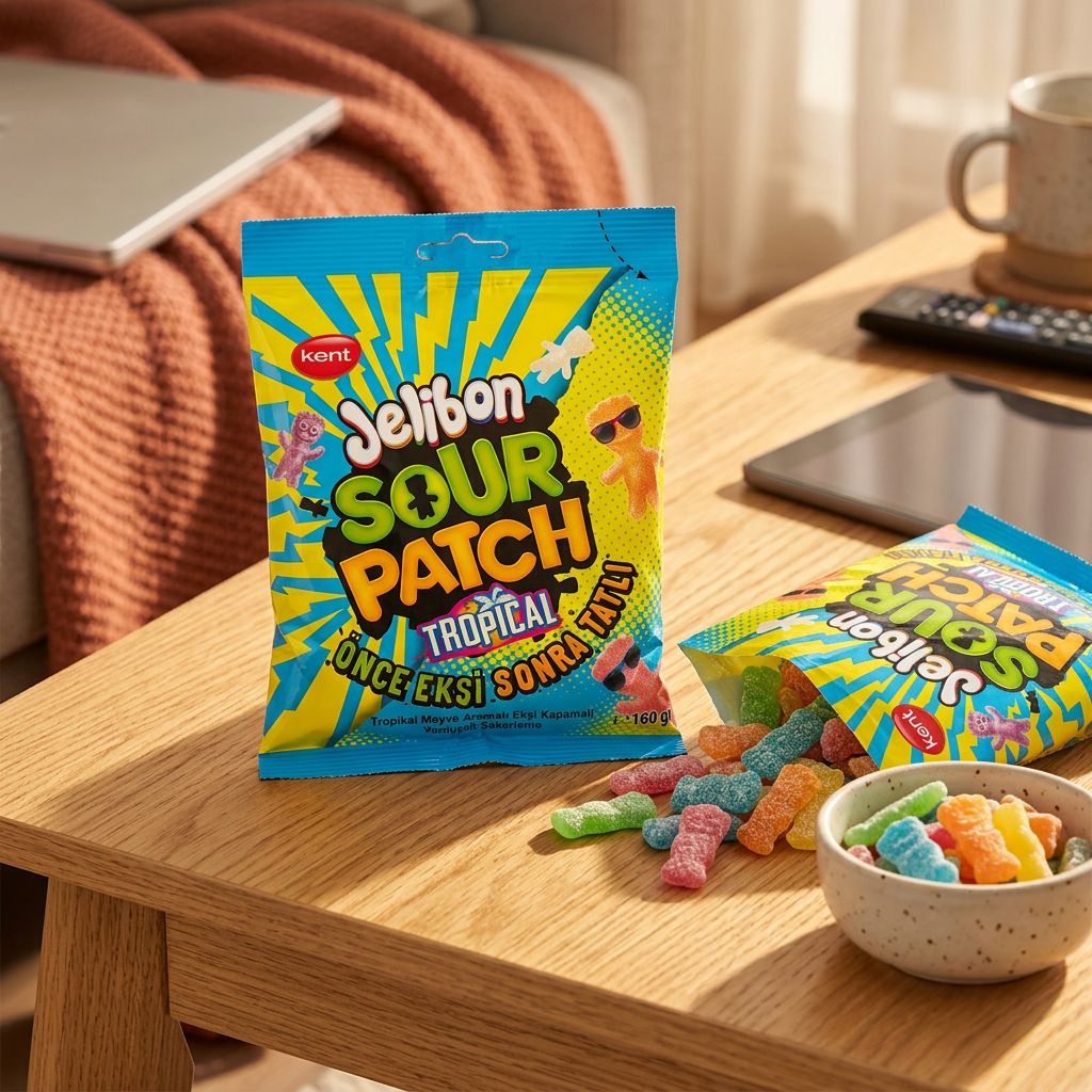 Sour Patch Kids Tropical, bonbons gélifiés acidulés saveurs exotiques, importés des États-Unis, disponible sur My American Shop