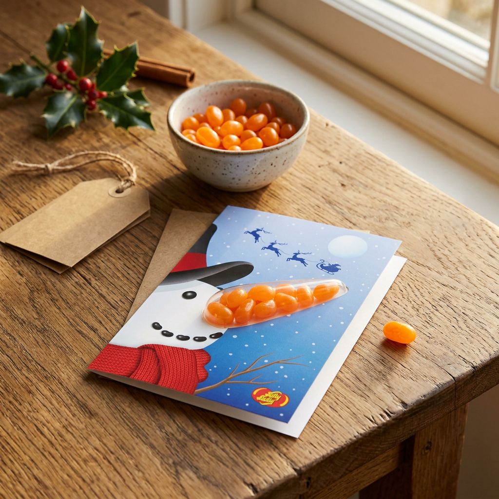 Jelly Belly Beans Snowman Card