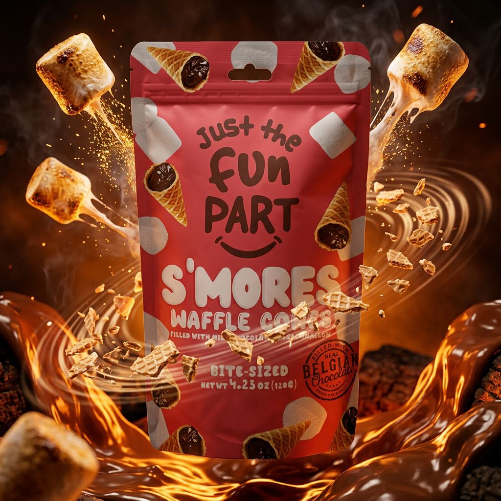 Just The Fun Part S'mores chocolat au lait et marshmallow, snack americain croustillant, disponible sur My American Shop