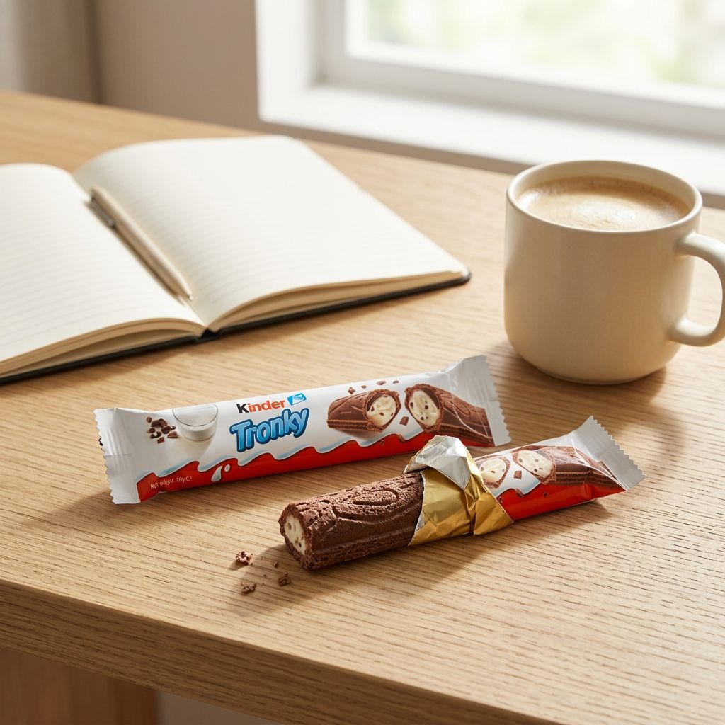 Kinder Tronky biscuit gaufrette cacao coeur lait Ferrero, format individuel, disponible sur My American Shop