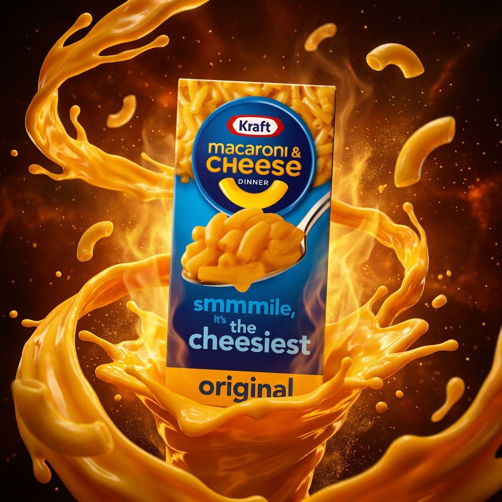 Kraft Macaroni & Cheese, sauce cheddar crémeuse, format boîte américain, disponible sur My American Shop