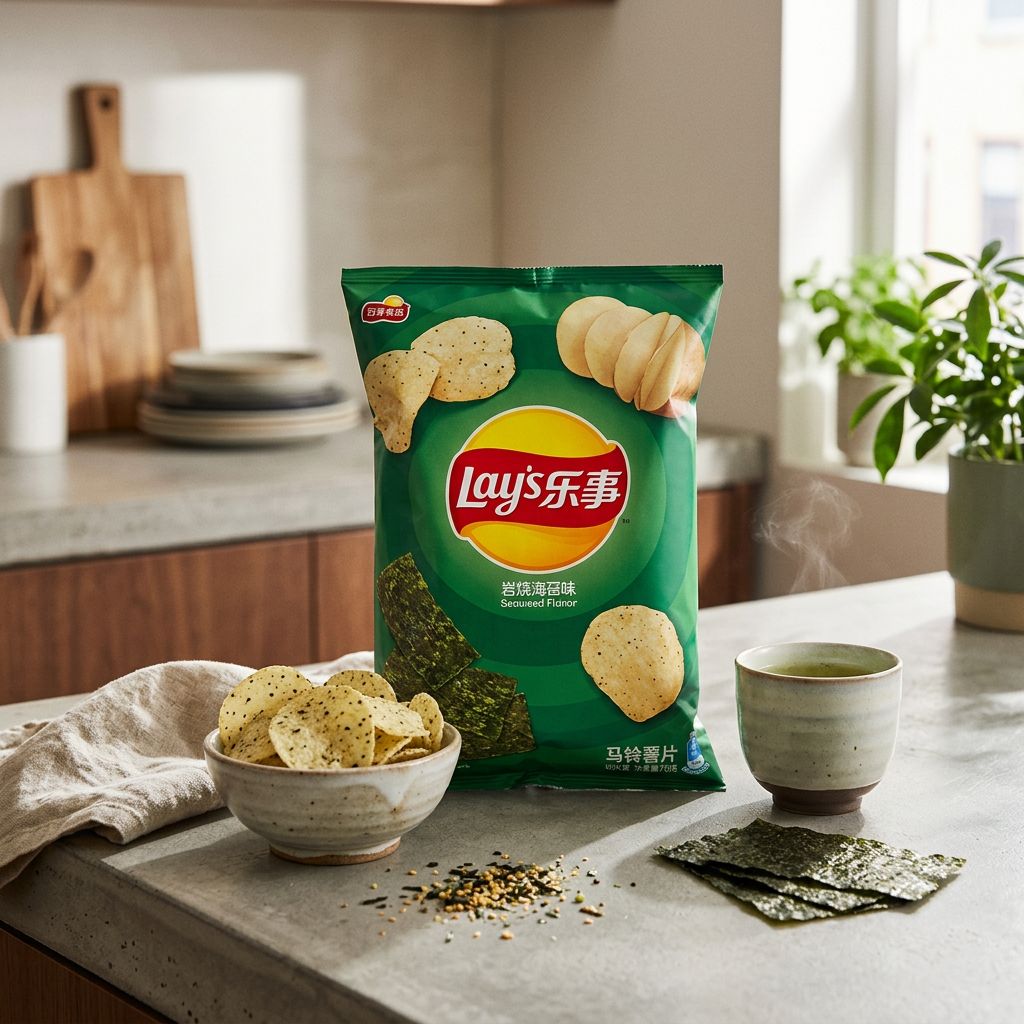 Lay's China Seaweed, chips saveur algues importées de Chine, format snacking, disponible sur My American Shop