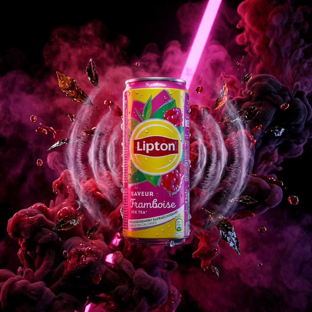 Lipton Ice Tea Raspberry version américaine, bouteille importée, saveur framboise, disponible sur My American Shop