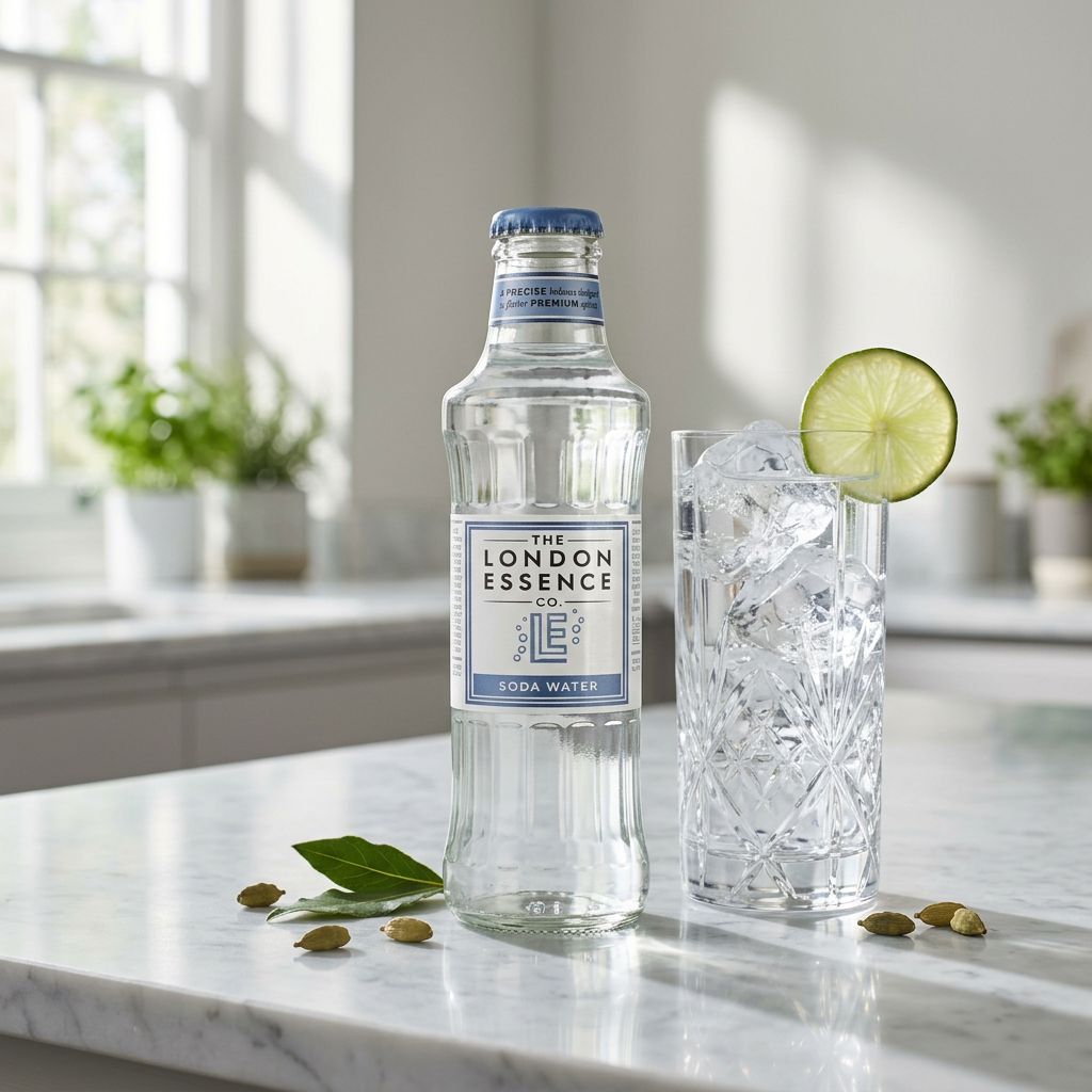 London Essence Soda Water premium 200ml, eau gazeuse sans sucre origine UK, disponible sur My American Shop