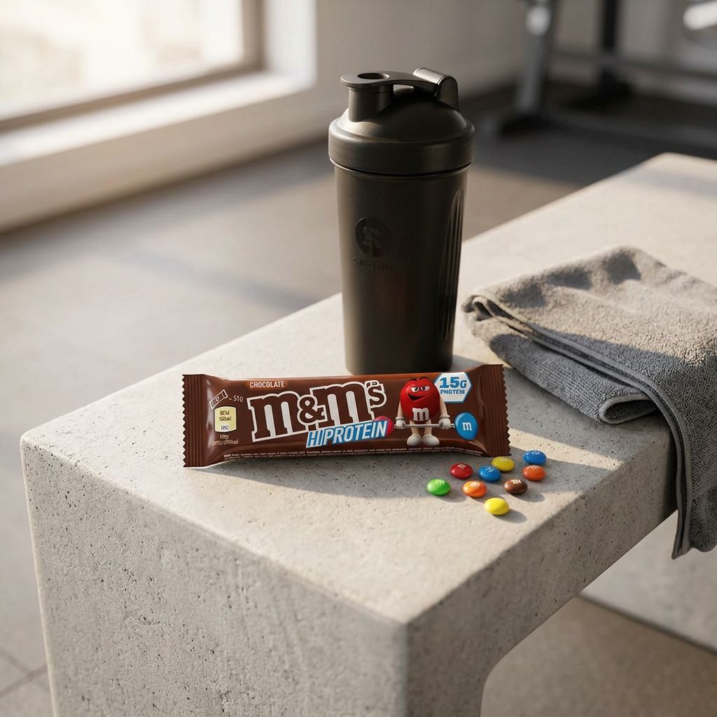 M&M's Protein Bar Chocolat, barre protéinée américaine caramel et mini M&M's, importée des USA, disponible sur My American Shop