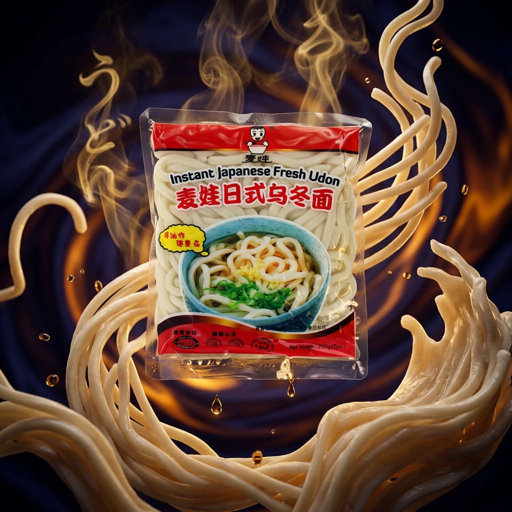 Mai Wa Udon Noodles, nouilles japonaises épaisses blé et tapioca, origine Asie, disponible sur My American Shop
