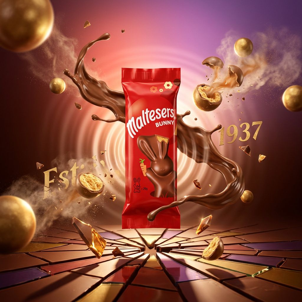 Maltesers Bunny Bar chocolat au lait et malt edition Paques limitee, disponible sur My American Shop