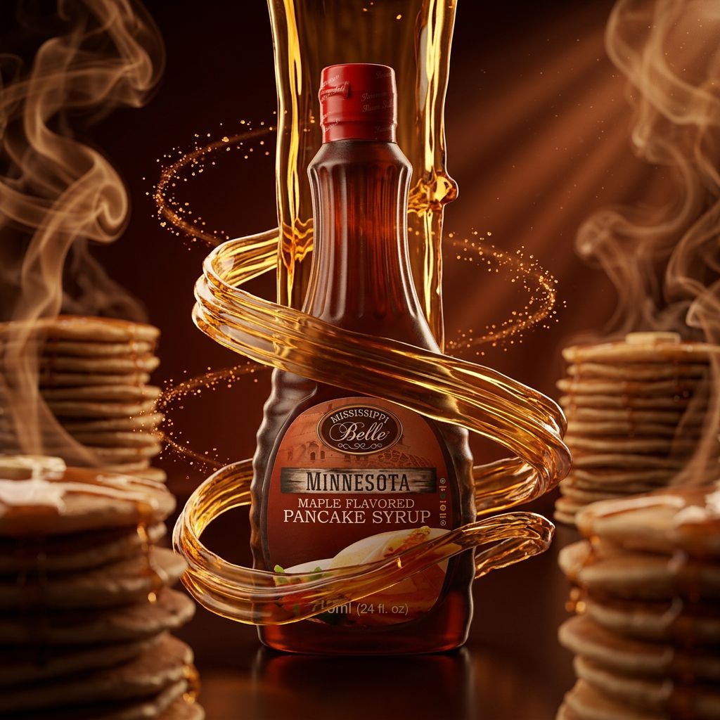 Mississippi Belle Pancake Syrup grand format, arôme érable, sirop américain ambré et nappant, disponible sur My American Shop
