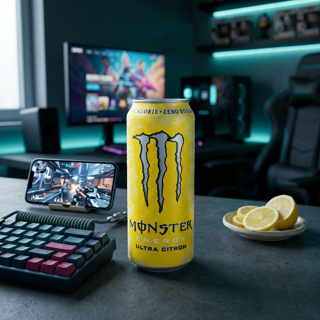 Monster Energy Citra canette coréenne zéro sucre agrumes 500ml, édition exclusive Corée du Sud, disponible sur My American Shop