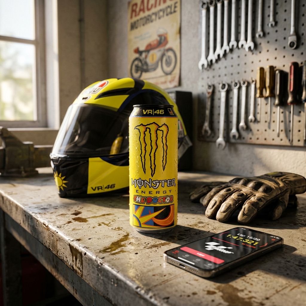 Monster Energy The Doctor Rossi, édition collector Valentino Rossi #46, agrumes, 500ml, disponible sur My American Shop