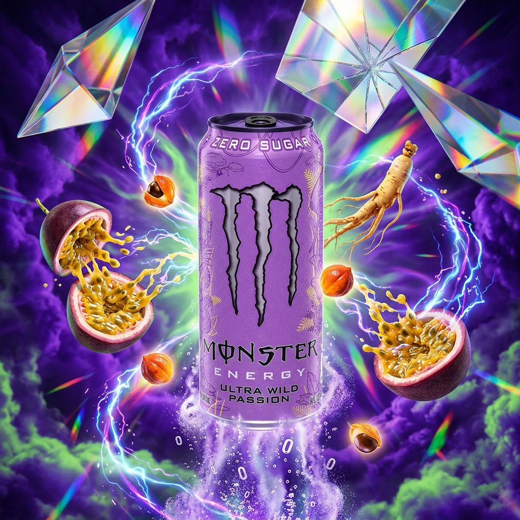Monster Energy Zero Sugar Wild Passion, canette 500ml importée des USA, sans sucre, disponible sur My American Shop